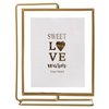 Fabulaxe Gold Modern Metal Floating Tabletop Photo Frame with Glass Cover and Free Spinning Stand, 6 x 8 QI004496.GD.L